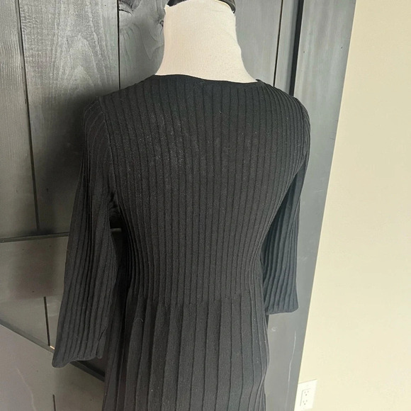 NWOT Eileen Fisher Washable Wool Scoop Neck Dress Black Minimalist Casual Women - Picture 9 of 10